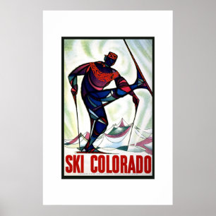 Esqui Colorado do poster das viagens vintage