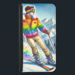 Esqui com orgulho - Capa de telefone<br><div class="desc">Uma bela imagem de um macho LGBT apresentando um indivíduo,  esquiando com orgulho nas encostas,  enquanto trepa a neve do arco-íris.</div>