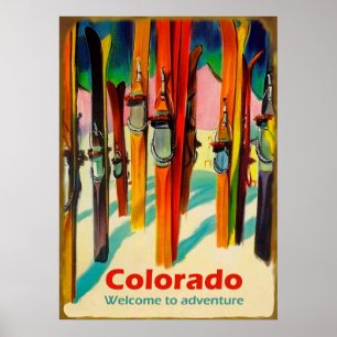 Esqui de Colorado na neve, poster das viagens