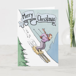 Esqui do cartão de Natal em guitarra