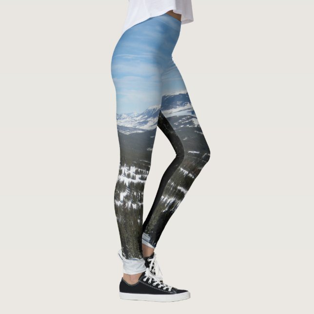 Esqui Neve Winter Mountain Blue Sky Leggings (Direita)