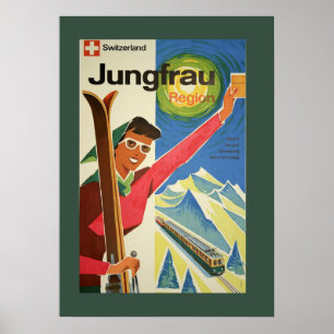 Esqui Vintage na Poster de Suiça