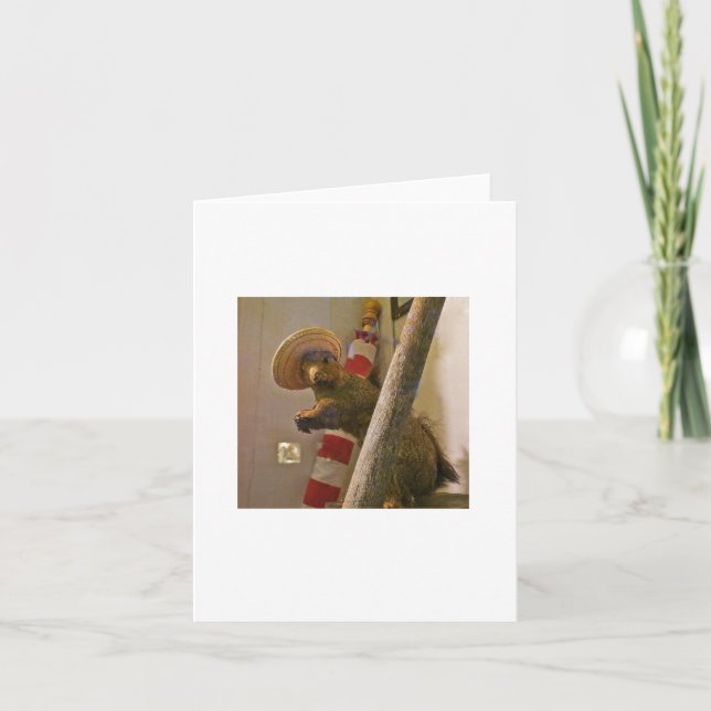 Esquilo da taxidermia em um cartão de nota do (Frente)