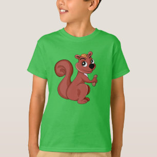 Esquilo de desenho animado bonito com camisa de am