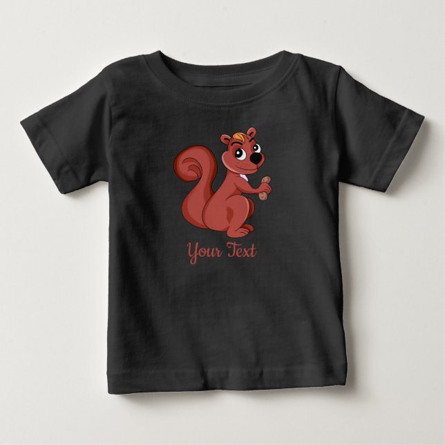 Esquilo de desenho animado bonito com camisa de am (Frente)