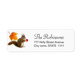 Esquilo Fofo em Etiqueta Branca