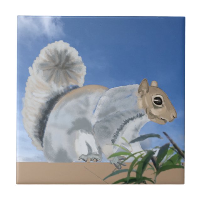 Esquilo no Azulejo cerâmico Countryside (Frente)