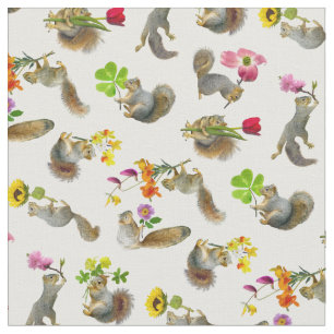 Esquilos com tecido das flores