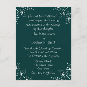 Esquinas de Flores Selvagens de Convite para Casam