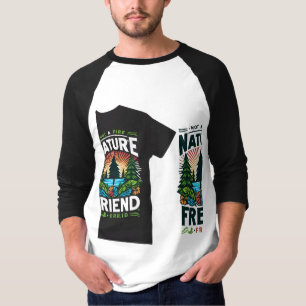 Essa camiseta vibrante apresenta a frase "A nature