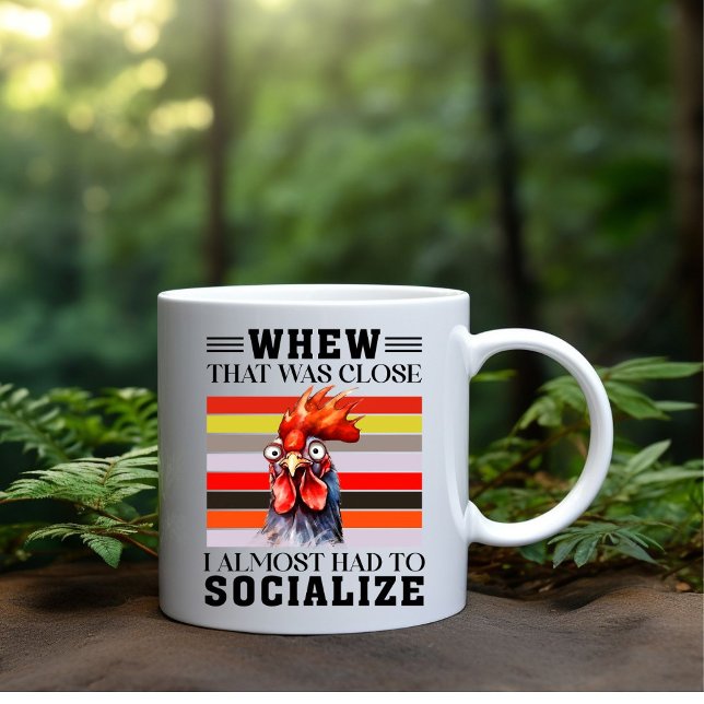 "Essa foi perto", caneca de café (Criador carregado)