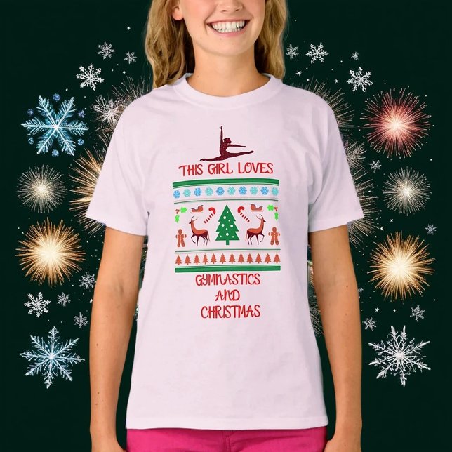 Essa garota ama ginástica e camiseta de Natal (Criador carregado)