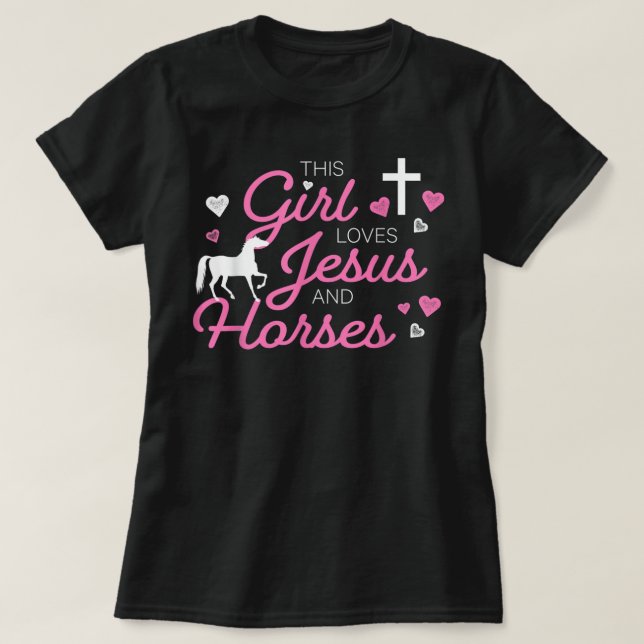 Essa Menina Ama A Camisa De Jesus E Cavalos (Frente do Design)