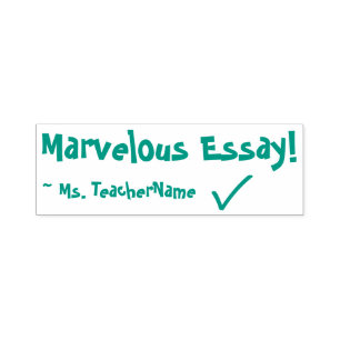 "Essay maravilhosa!" + Nome Educador Carimbo de Bo