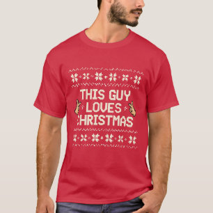 Esse Cara Ama o Natal Camiseta Feia de Pixel Engra