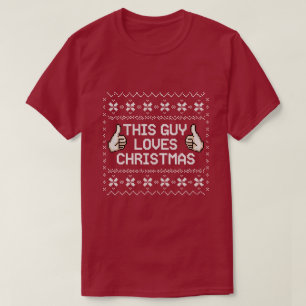 Esse Cara Ama o Natal Camiseta Feia de Pixel Engra