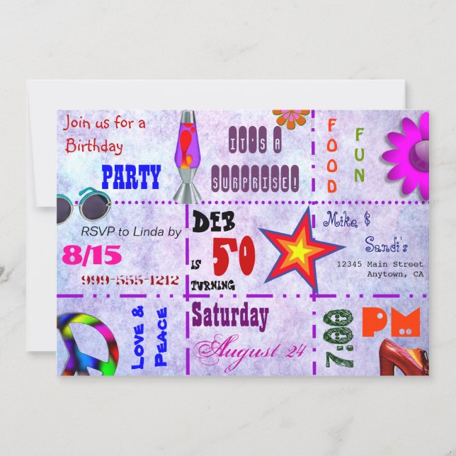 Esse convite dos anos 70 (Frente)