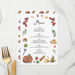 Esse é o cartão de menu Pasta Pizza