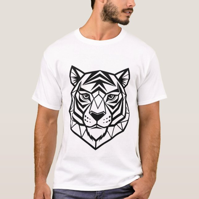 Essência Majestosa de Tigre - Design de Camisa Bás (Frente)