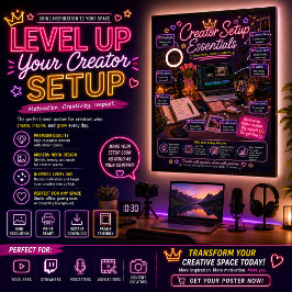 Essenciais de Configuração de Criador Poster Neon 