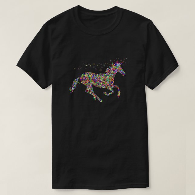 Essencial de Camisa Unicorna Arco-Íris (Frente do Design)