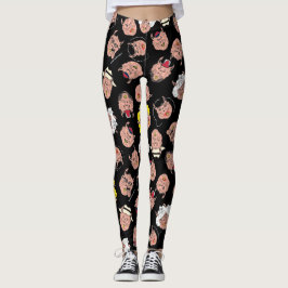 Esses Porcos Leitões Assinam Leggings Negros