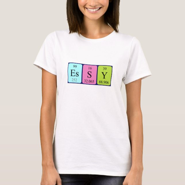 Essy — Camisa de nome de mesa periódica (Frente)