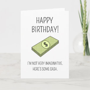 Está aqui algum dinheiro - cartão de aniversári