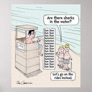 Está aqui um poster engraçado da praia pelo Sal