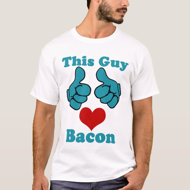 Esta camisa do bacon dos corações da cara (Frente)