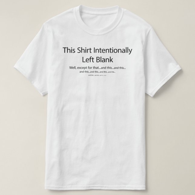 Esta Camisa Intencionalmente Em Branco (Frente do Design)