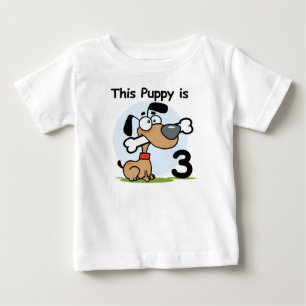 Esta camiseta de aniversário de 3 anos de puppy e