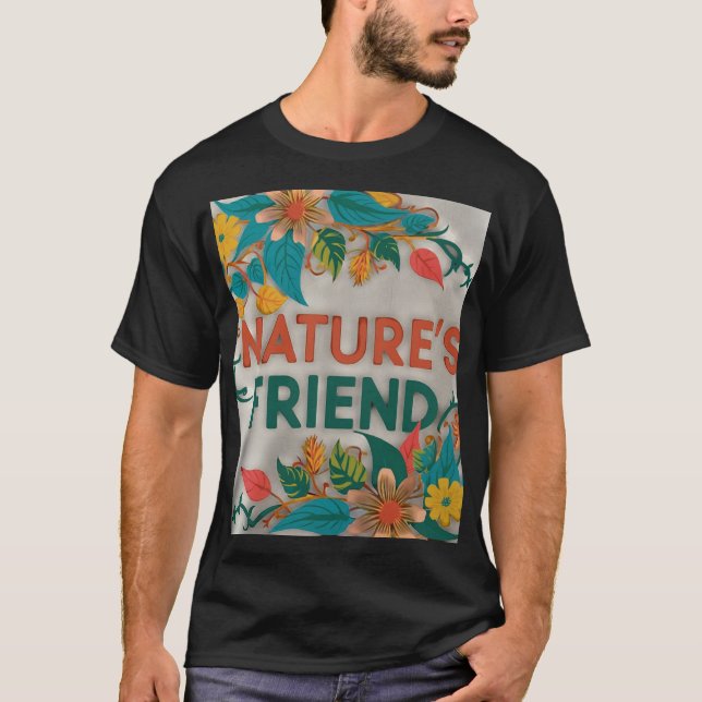Esta camiseta na moda apresenta a frase "Natureza (Frente)