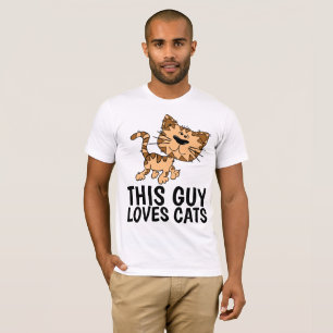 ESTA CARA AMA GATOS, t-shirt do gato dos homens