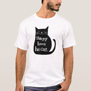 Esta cara ama seu t-shirt engraçado do gato do