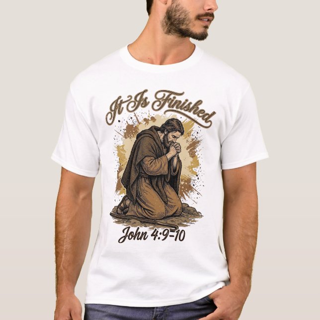 Está Consumado Versículo Bíblico Camisa Cristã Vin (Frente)