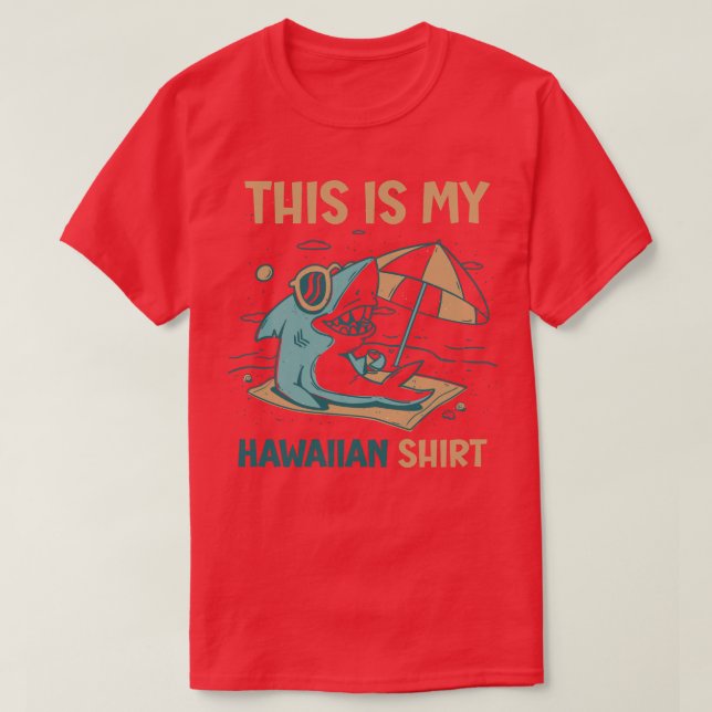 Esta é a minha camisa havaiana Shark Family Holida (Frente do Design)
