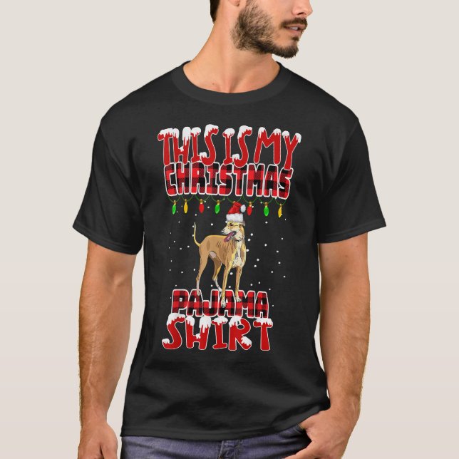 Esta É A Minha Camiseta De Natal Pajama Greyhound. (Frente)
