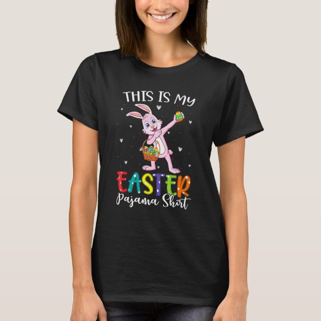 Esta É A Minha Páscoa Pajama Bunnies Camisetas Gar (Frente)