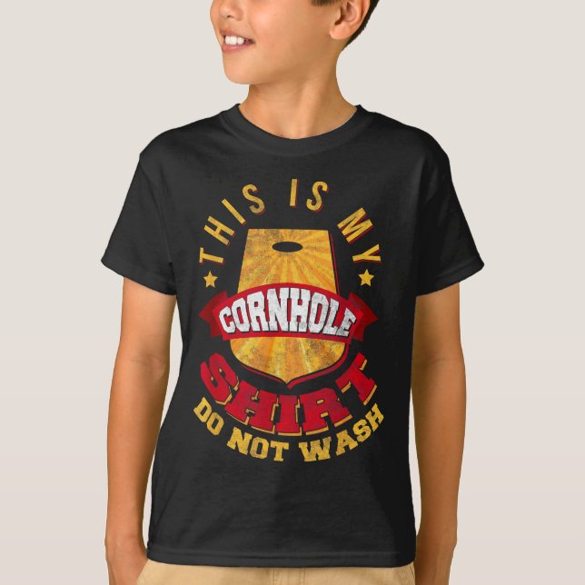 Esta É Camisa de Cornhole Não Lave Saco de Feijão  (Frente)