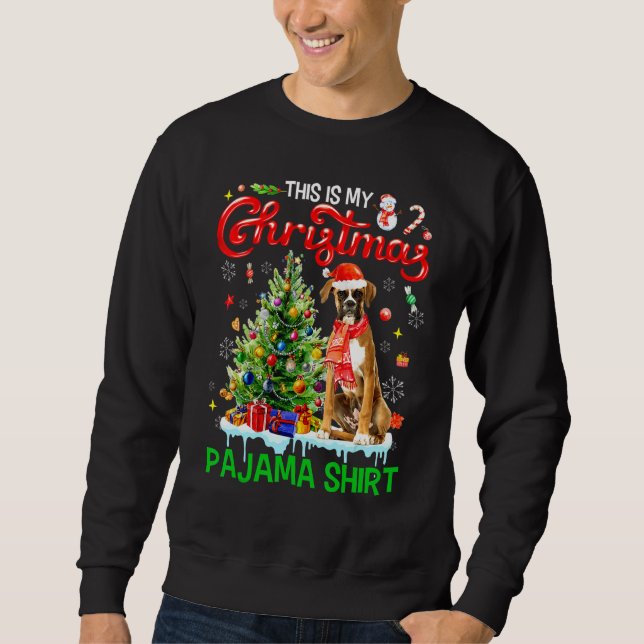 Esta é Minha Camisa de Natal   Boxer Cachecol Papa (Frente)