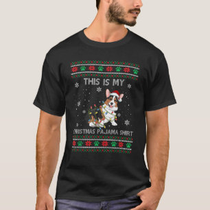 Esta é Minha Camisa de Natal Tricolor Corgi Pjs Xm