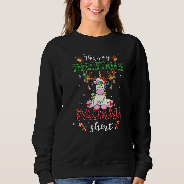 Esta É Minha Camisa De Natal  Unicórnio Chapéu De  (Frente)