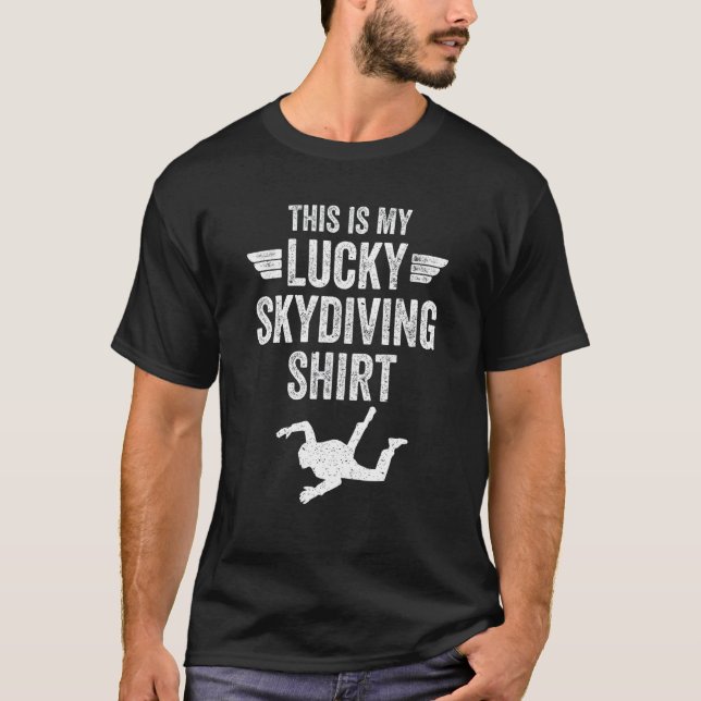 Esta É Minha Camisa de Paraquedismo da Sorte Engra (Frente)