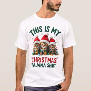 Esta é Minha Camisa de Pijama de Natal Gato Amante