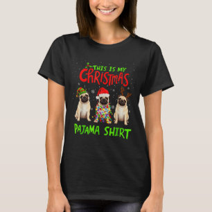 Esta é Minha Camisa de Pijama de Natal Pug Cachorr