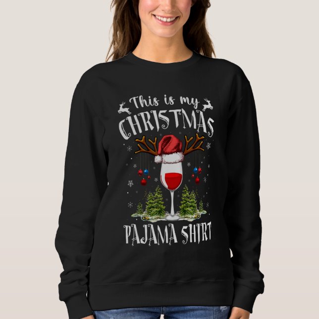 Esta é Minha Camisa de Pijama de Natal Vinho PJs d (Frente)