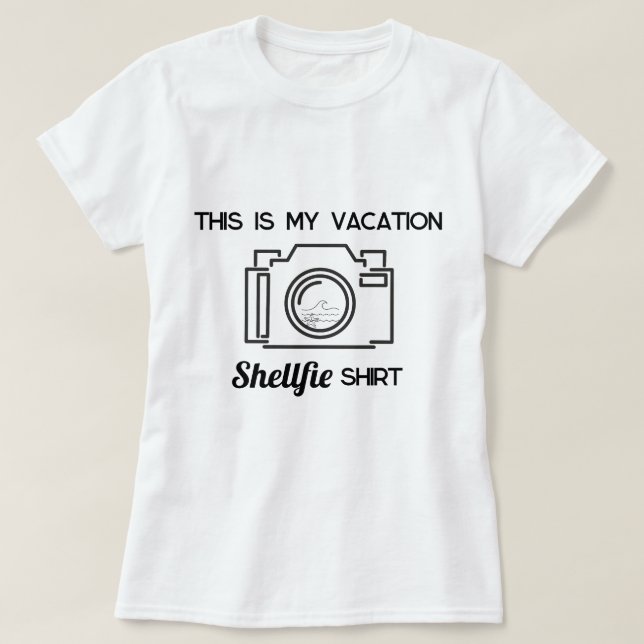Esta é Minha Camiseta de Shellfie de Férias – Cami (Frente do Design)