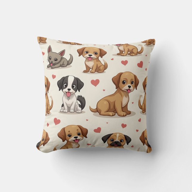 Esta é uma almofada de travesseiro para cães. (Frente)