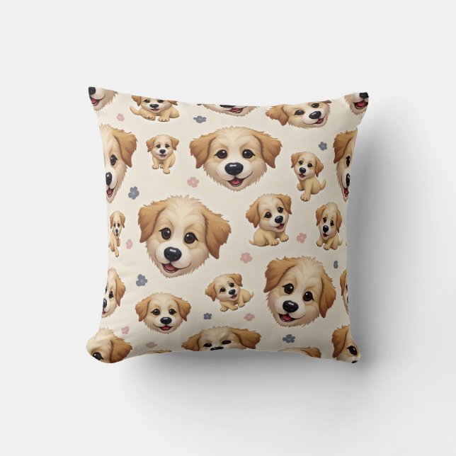 Esta é uma almofada de travesseiro para cães. (Frente)
